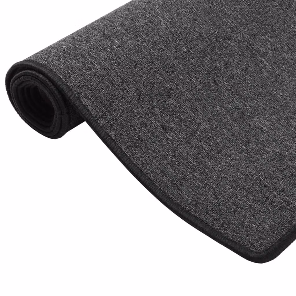 Berkfield Home Anthracite and Black Round Carpet Runner, Diameter: 100 cm – 2