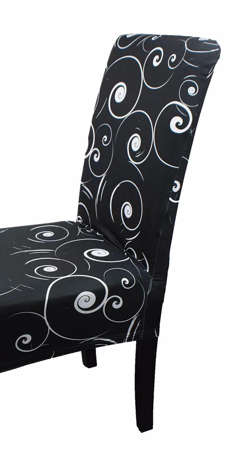 Neel Blue Paisley Pattern Spandex Dining Chair Slipcover in Blue and Black – 4