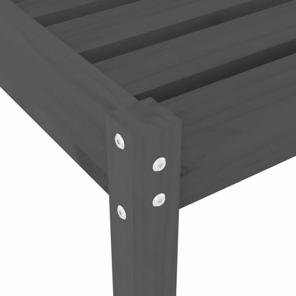 Berkfield Home Set of 2 Grey Sun Loungers in Solid Pine Wood, W/D/H: 199.5 x 60 x 74 cm – 5