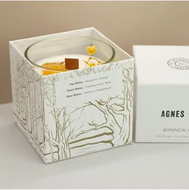 KDMD Agnes & Cat Rydal Oudh Soy Wax Candle, 350g, White