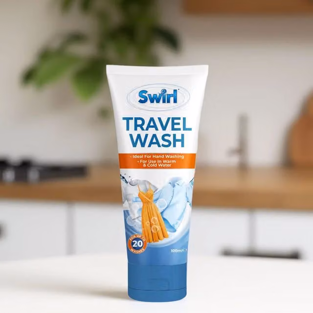 Swirl Travel Laundry Liquid Hand Washing Detergent Gel, Neutral, Multicolour, 100ml