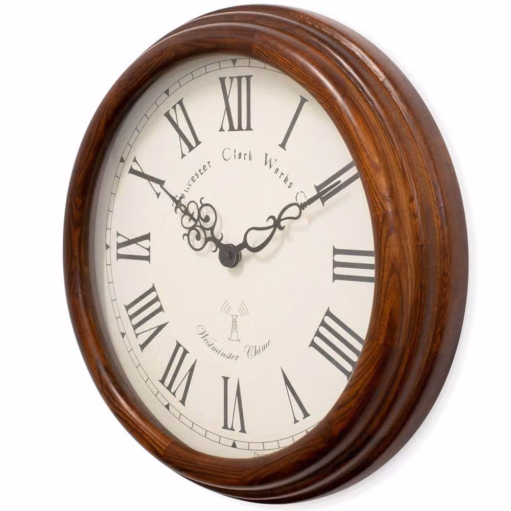 Acctim Lacock Radio Controlled Westminster Chime Wall Clock in Brown Wood – 2