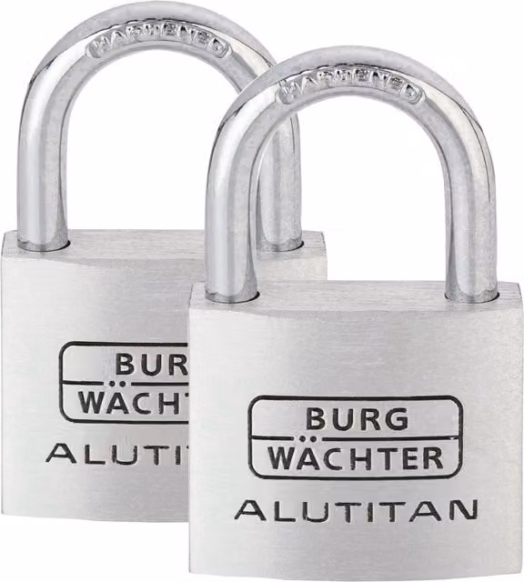 Burg-Wächter Duo 770 40 SB Aluminium Padlocks, Set of 2, Silver