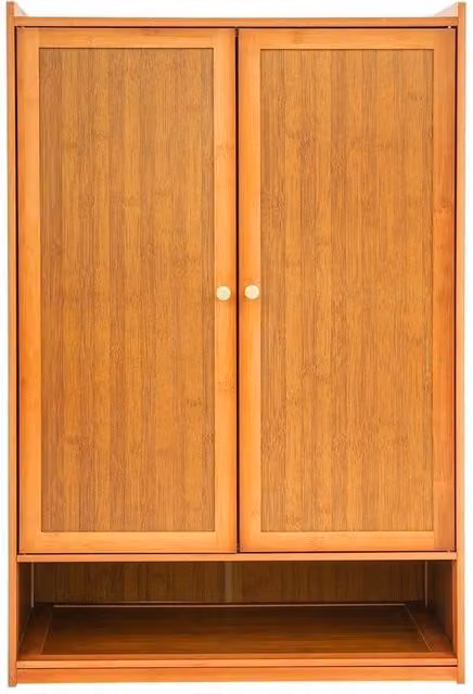 Havendro Brown Modern Shoe Storage Cabinet with 2 Hinged Doors and Internal Shelves – 1