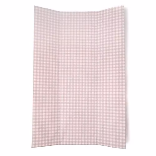 Clair de Lune Gingham Anti-Roll Wedge Baby Changing Mat in Brown and Pink, W: 69 cm, D: 44 cm