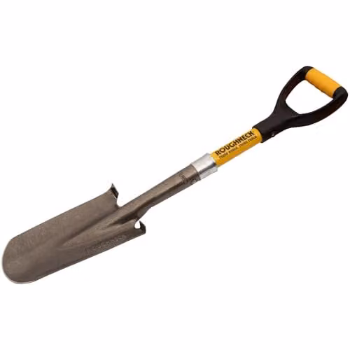 Roughneck Micro Drainage Shovel in Grey with Fibreglass Shaft and Steel Blade