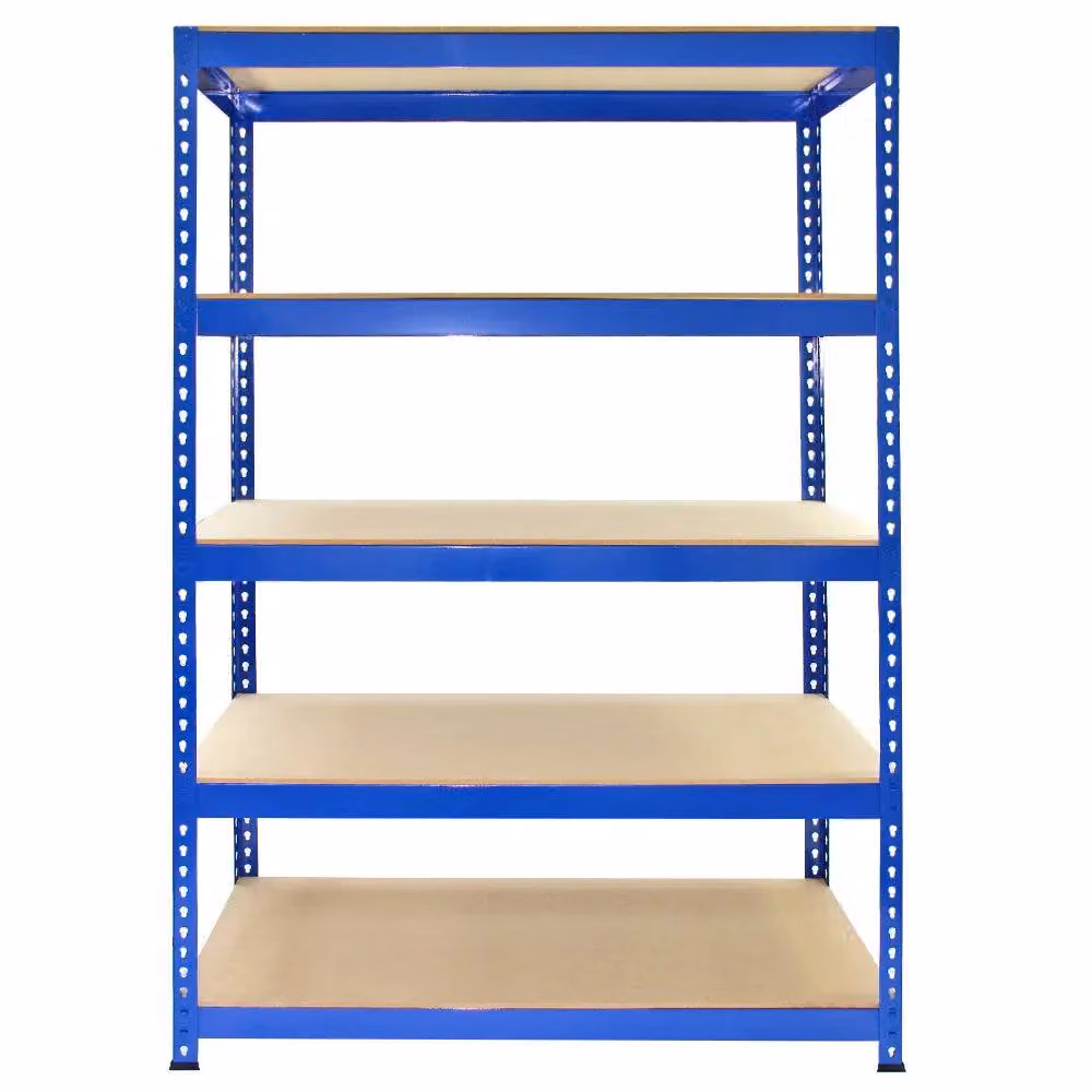 Monstershop Q-Rax Industrial Warehouse Shelving Set in Blue, 3 x W: 90 cm, D: 50 cm, H: 180 cm and 2 x W: 120 cm, D: 50 cm, H: 180 cm – 4