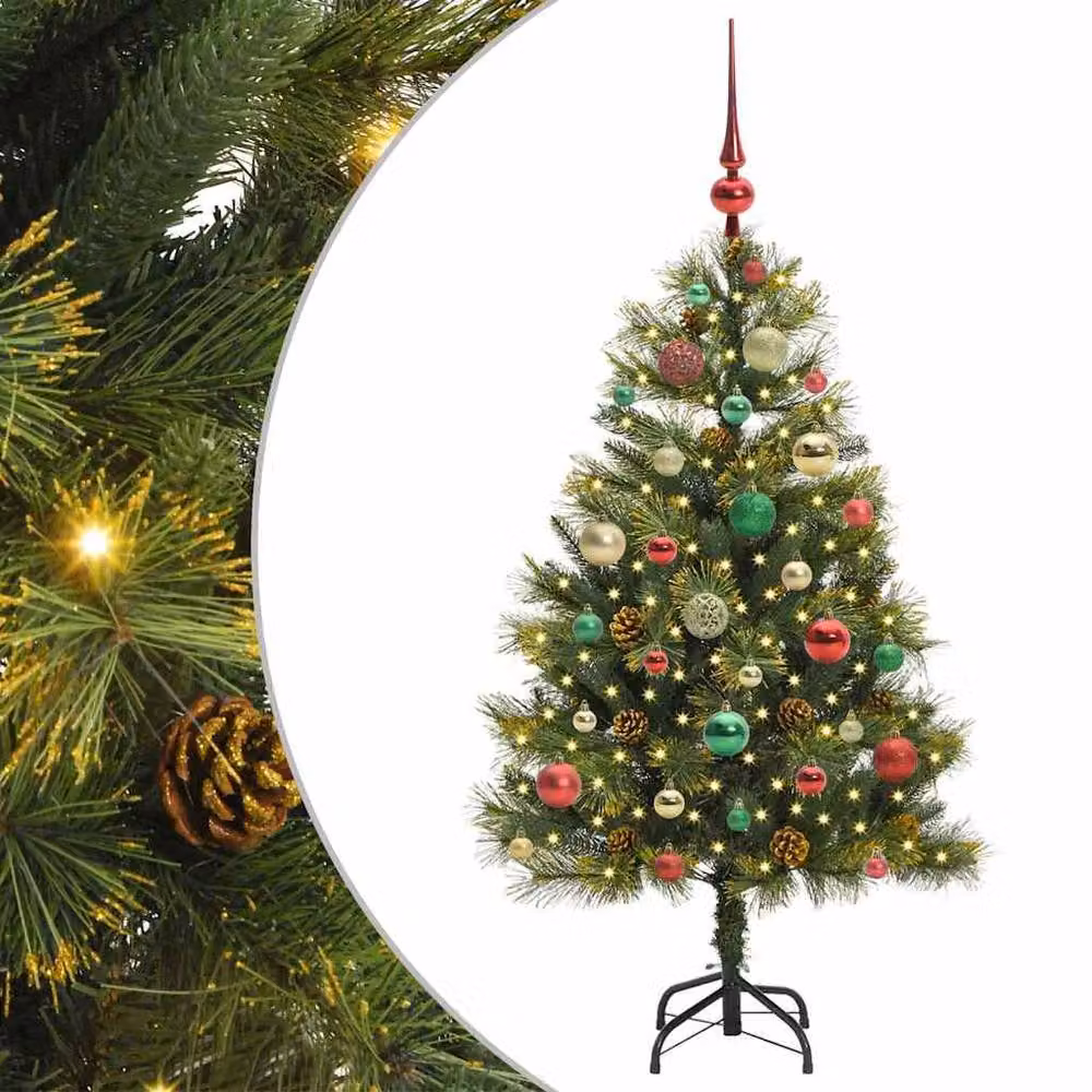 Berkfield Home Realistic Artificial Hinged Christmas Tree with Cones, Green, Height: 120 cm – 3
