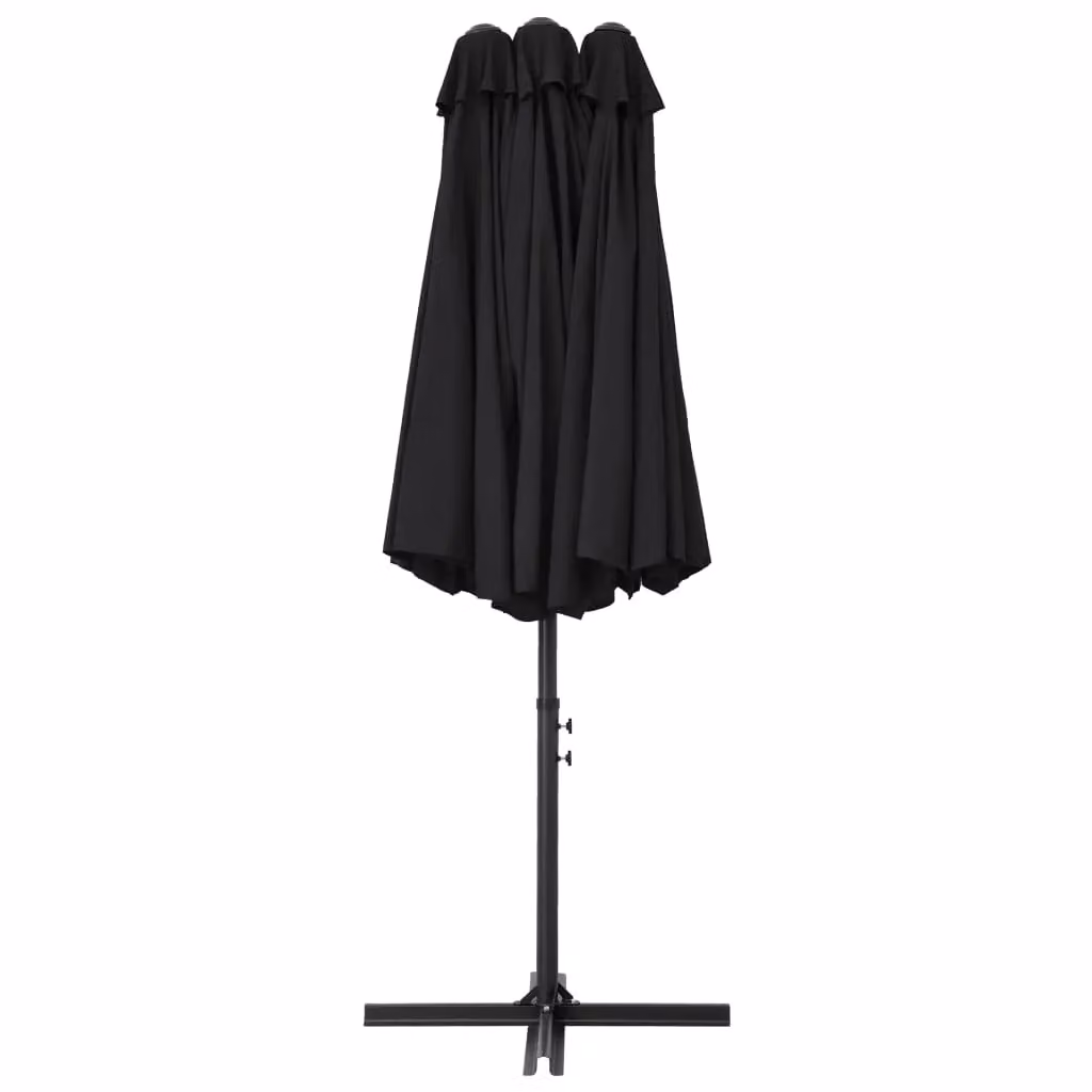 Berkfield Home Black Cantilever Outdoor Parasol with Aluminium Pole W: 460 cm, D: 270 cm – 2