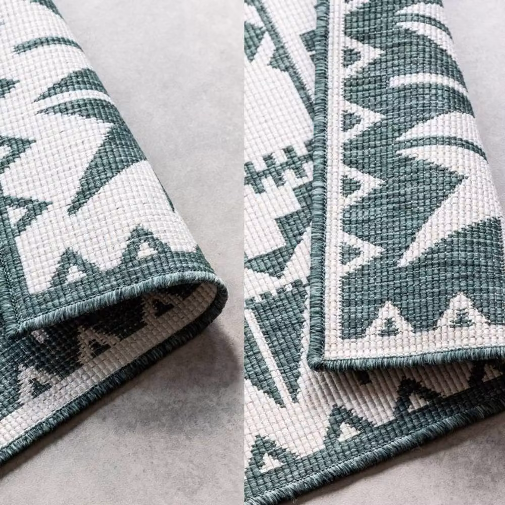 THE RUGS Dynamic Reversible Oriental Indoor and Outdoor Polypropylene Rug, Green, W/D/H: 120 x 170 cm – 4