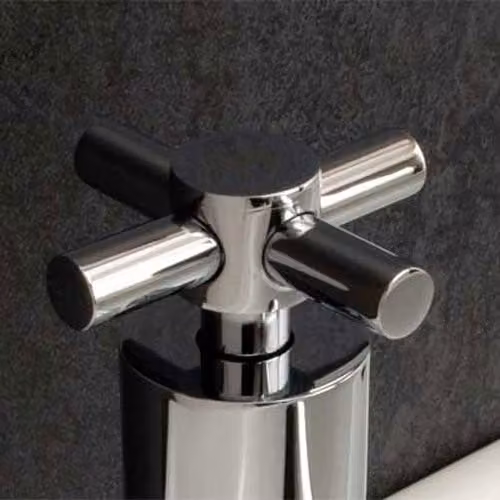 Nes Home Crox Chrome Twin Hot and Cold Basin Taps in Silver – 5