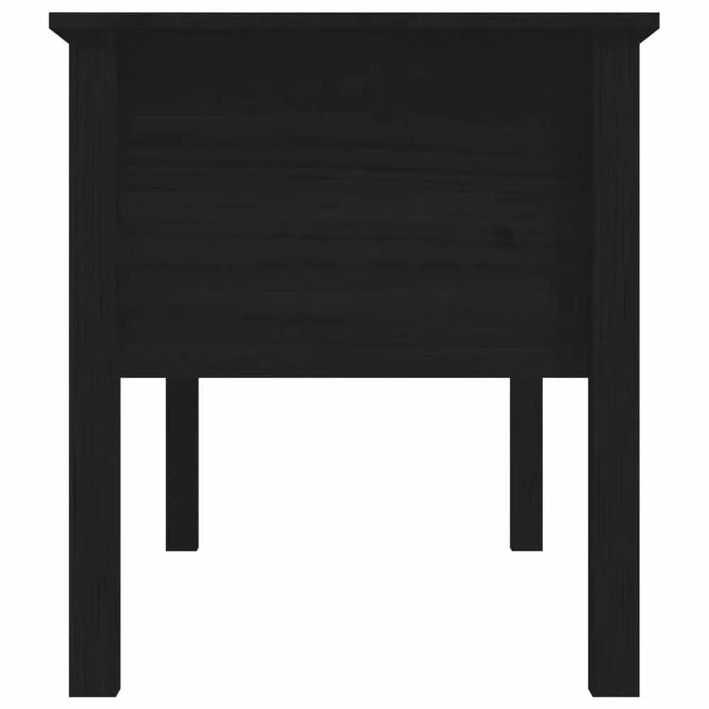 Berkfield Home Beautiful Modern Black Solid Wood Pine Coffee Table W/D/H: 102 x 49 x 55 cm – 3
