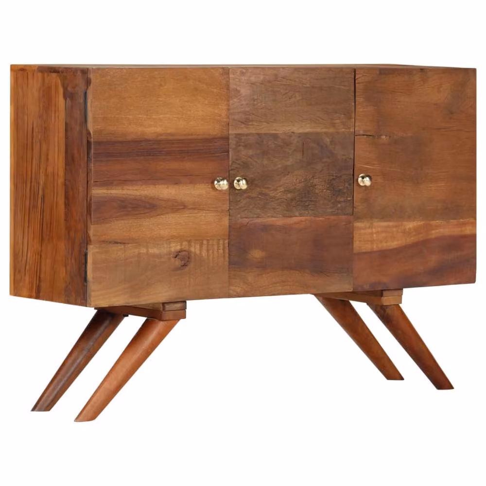 Berkfield Home Mid Century Brown Solid Reclaimed Wood Sideboard W/D/H: 110 x 30 x 75 cm – 2