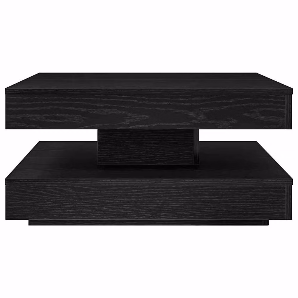 Berkfield Home Modern Rotating Square Coffee Table in Black, W/D/H: 70 x 70 x 34.5 cm – 4