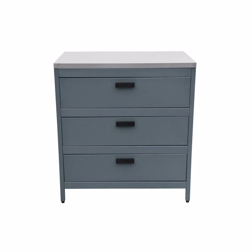 sweeek Steel Outdoor Kitchen with 3 Drawers in Grey, Width: 80 cm – 2