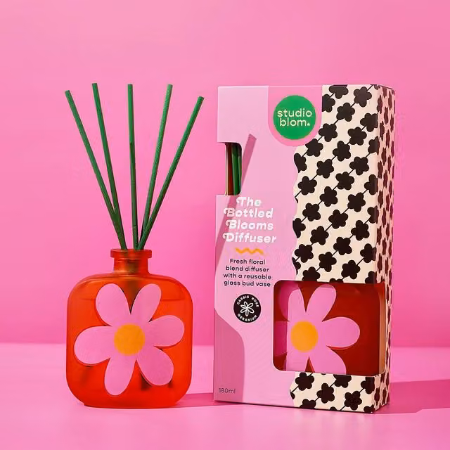 Studio Blom Super Duper Reed Diffuser in Multicolour Glass with Floral Scent