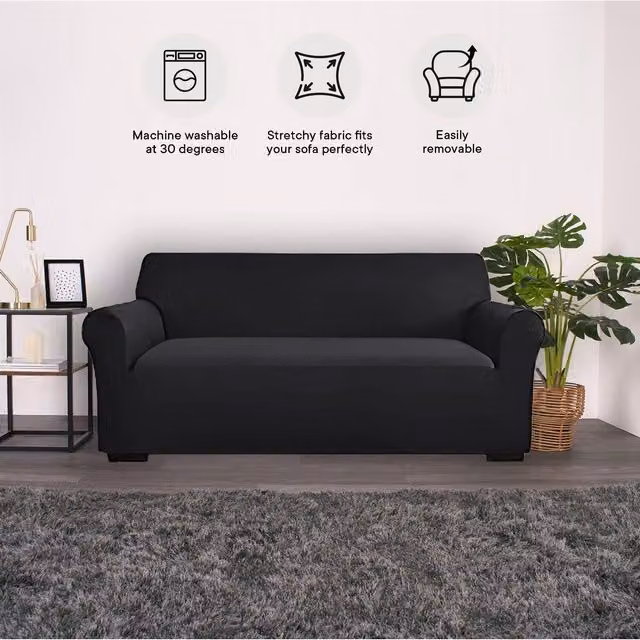 Brentfords Black 2 Seater Sofa Cover Protector