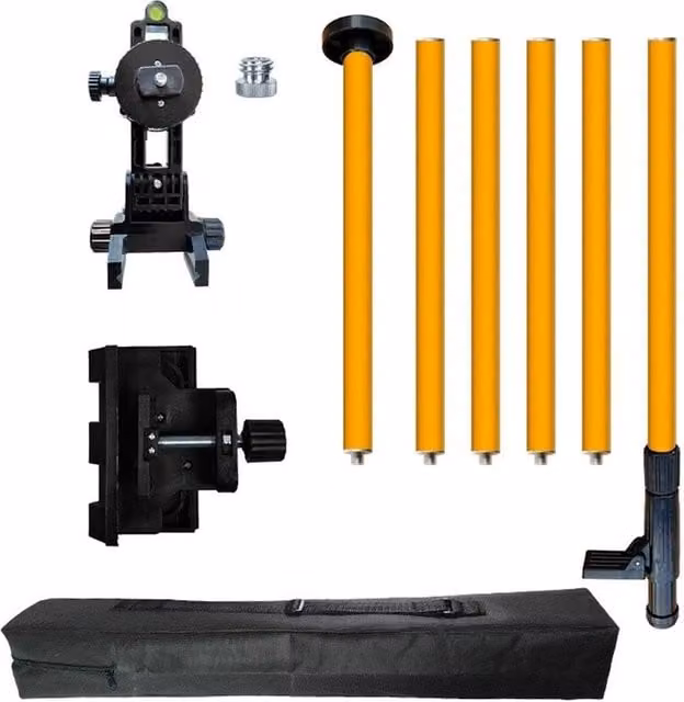 Nordara 4.2m Telescopic Aluminum Laser Level Pole in Yellow