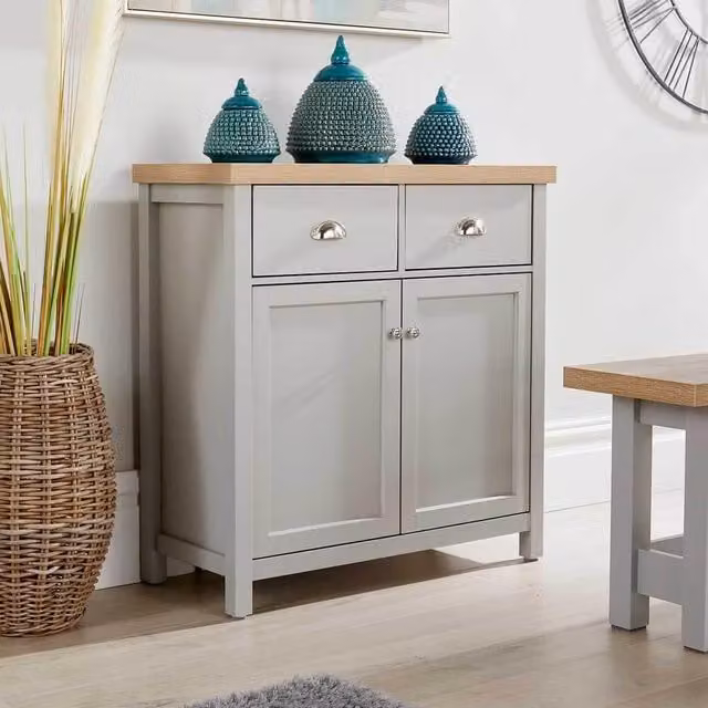 Home Source Avon Grey 2 Door and 2 Drawer Cupboard Unit – 1
