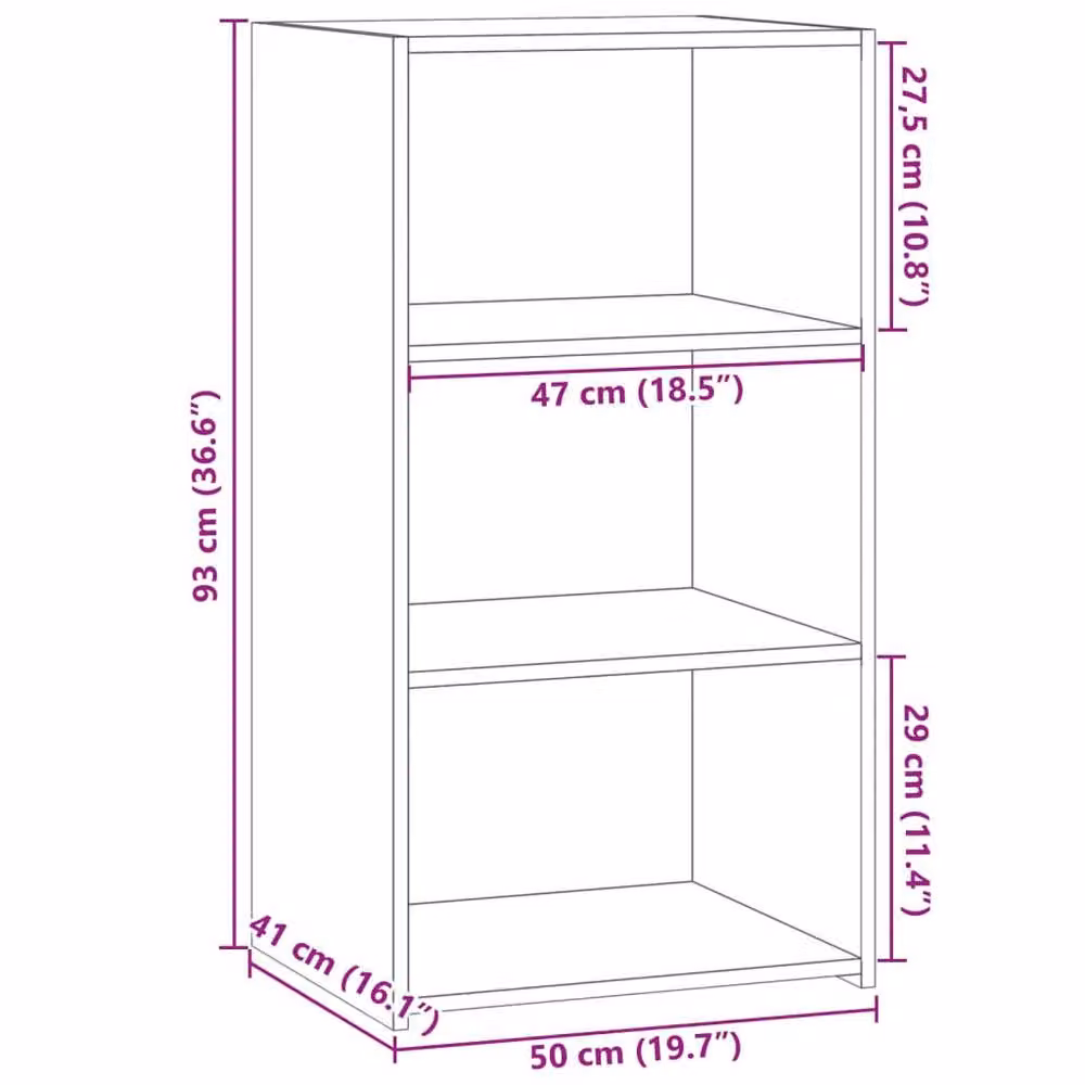 Berkfield Home Sideboard in Concrete Grey, W/D/H: 50 x 41 x 93 cm – 4