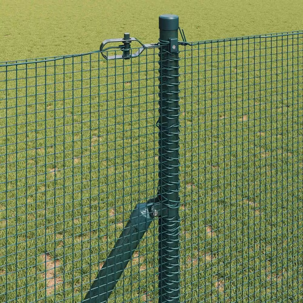 Berkfield Home Green PVC-Coated Steel Welded Wire Fence with 13 Posts, H: 120 cm, L: 50 m – 3