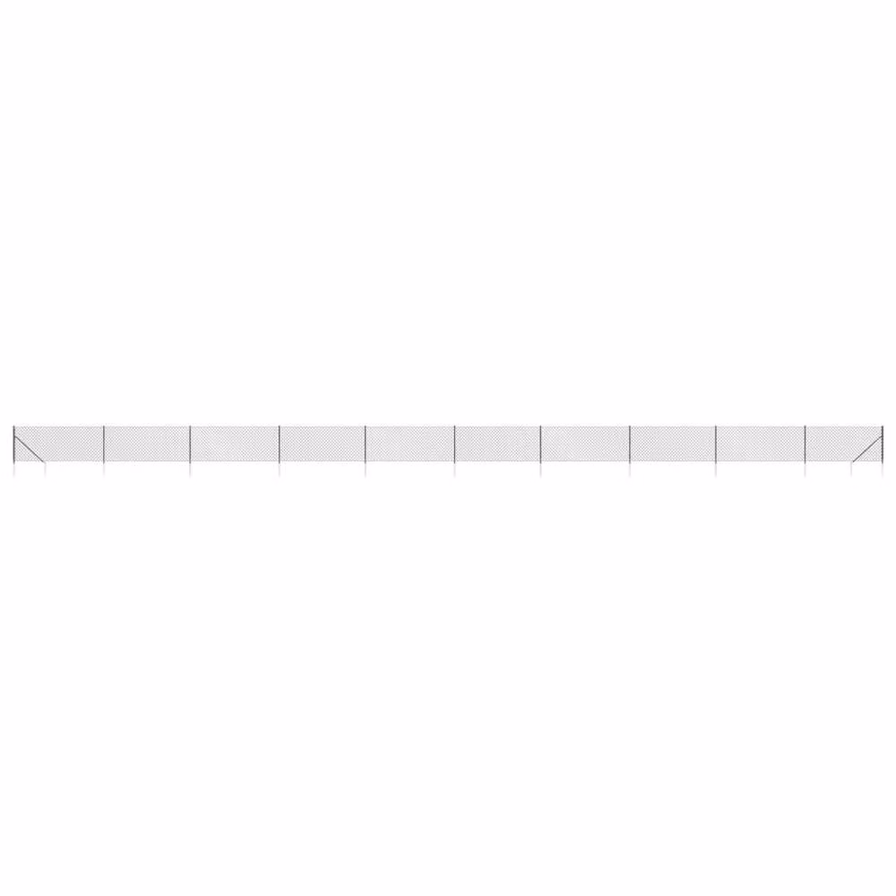 Berkfield Home Anthracite PVC-Coated Steel Chain Link Fence with Spike Anchors, 0.8 x 25 m – 2