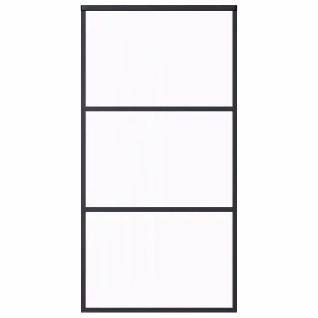 Berkfield Home Black Sliding Door with ESG Glass and Aluminium, W: 102 cm, H: 205 cm – 2