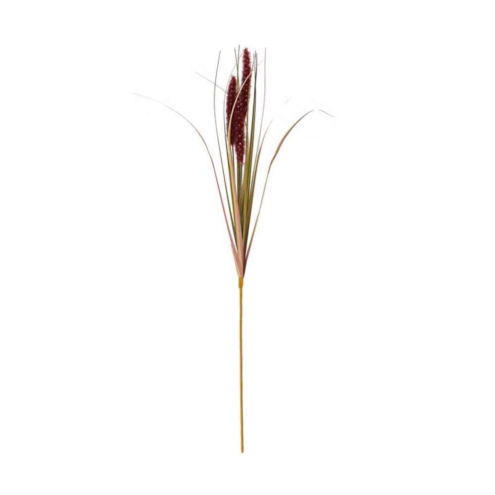 Lemon Pavilion Furniture and Decor Ruby Triple Grass Stem in Red Plastic, Height: 80 cm – 3