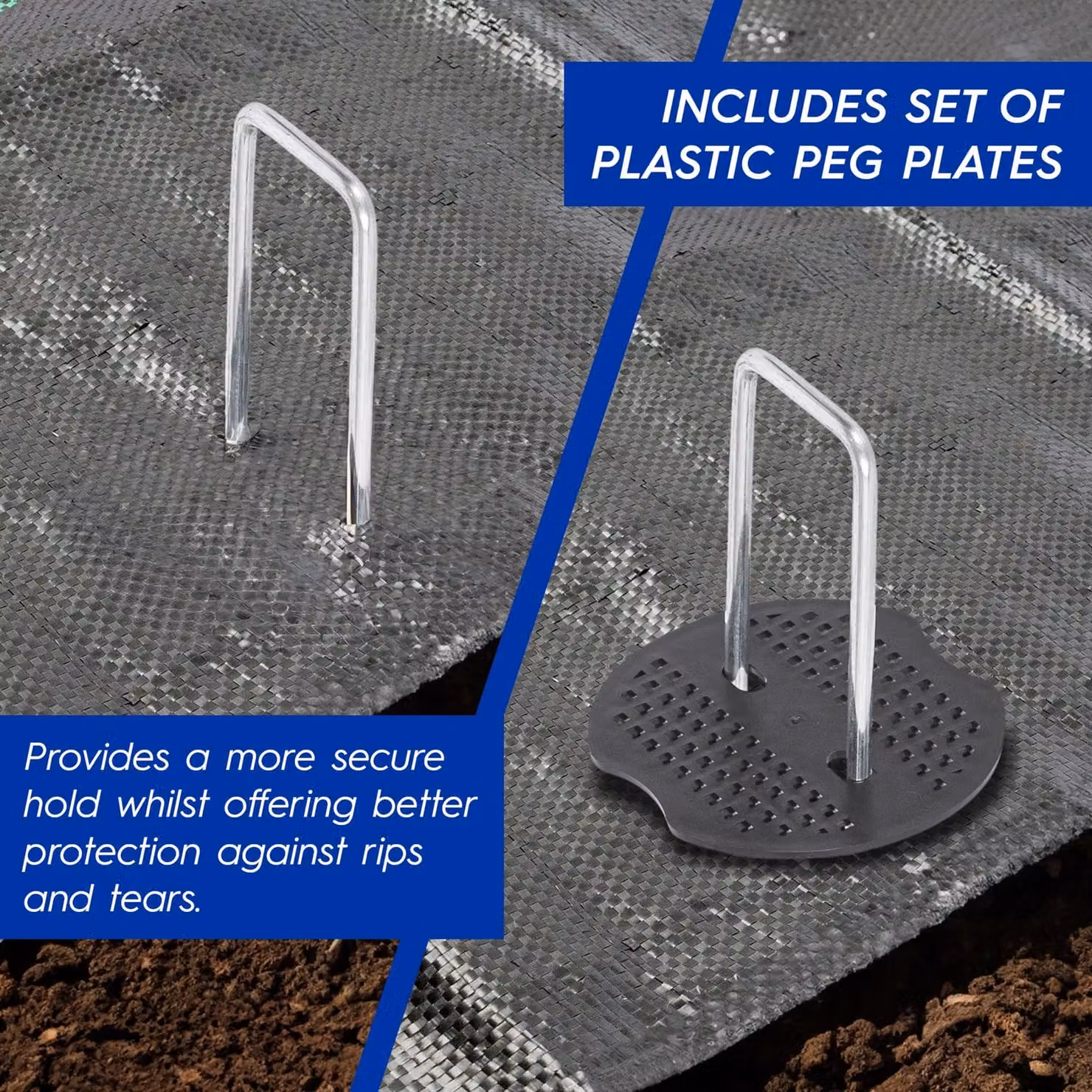 Harbour Housewares 400pc Weed Membrane Fixing Set with Removal Tool, 15cm, Silver – 4