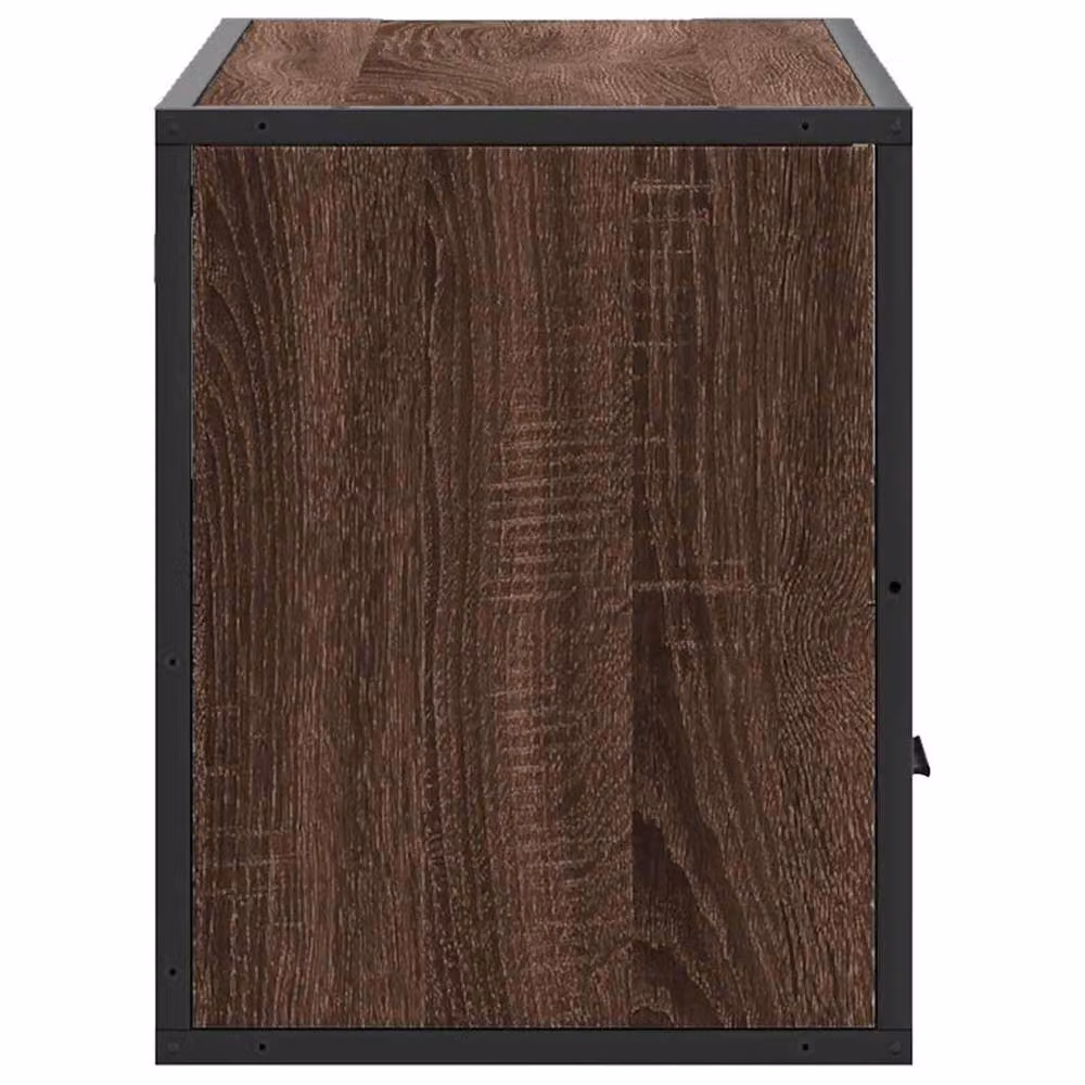 Berkfield Home Brown Oak TV Cabinet in Engineered Wood and Metal, W: 80 cm, D: 31 cm, H: 39.5 cm – 4