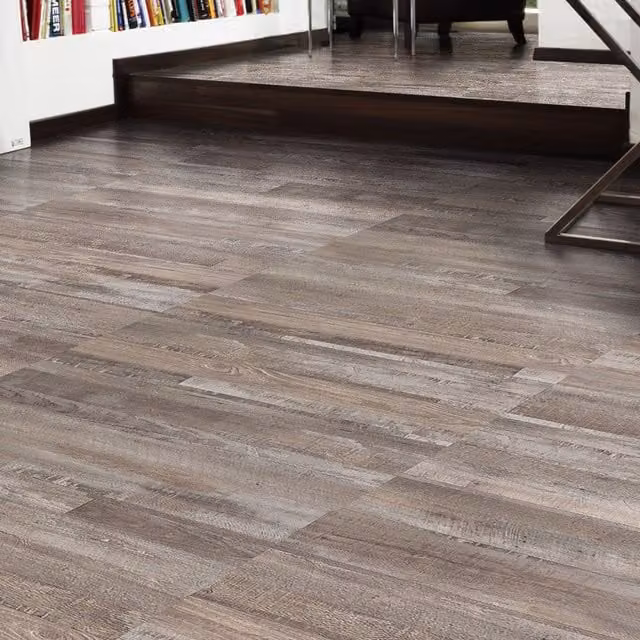 Darphe 36 Piece Wood Grain PVC Self Adhesive Flooring, Multicolour Rustic Wood Look Plank