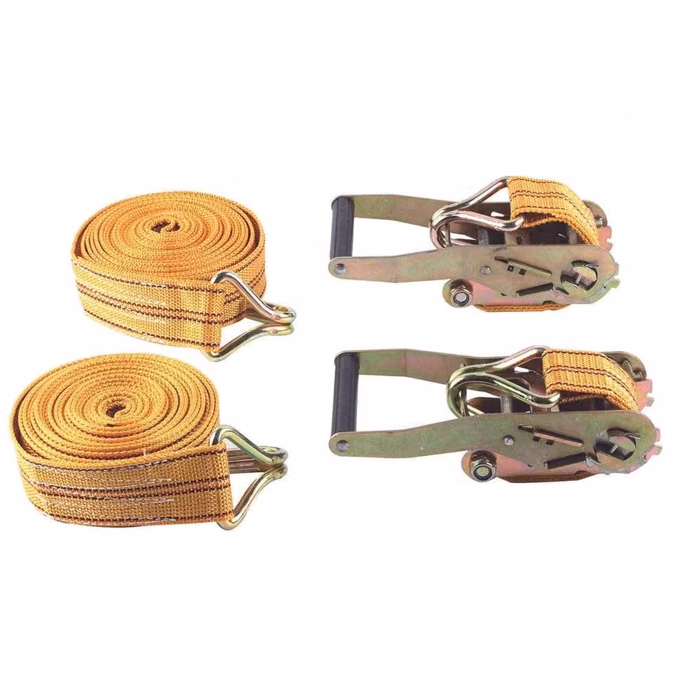 Nordara 2-Piece Yellow Ratchet Tie Down Straps with 2T Claw Lorry, 50mm x 6m – 2