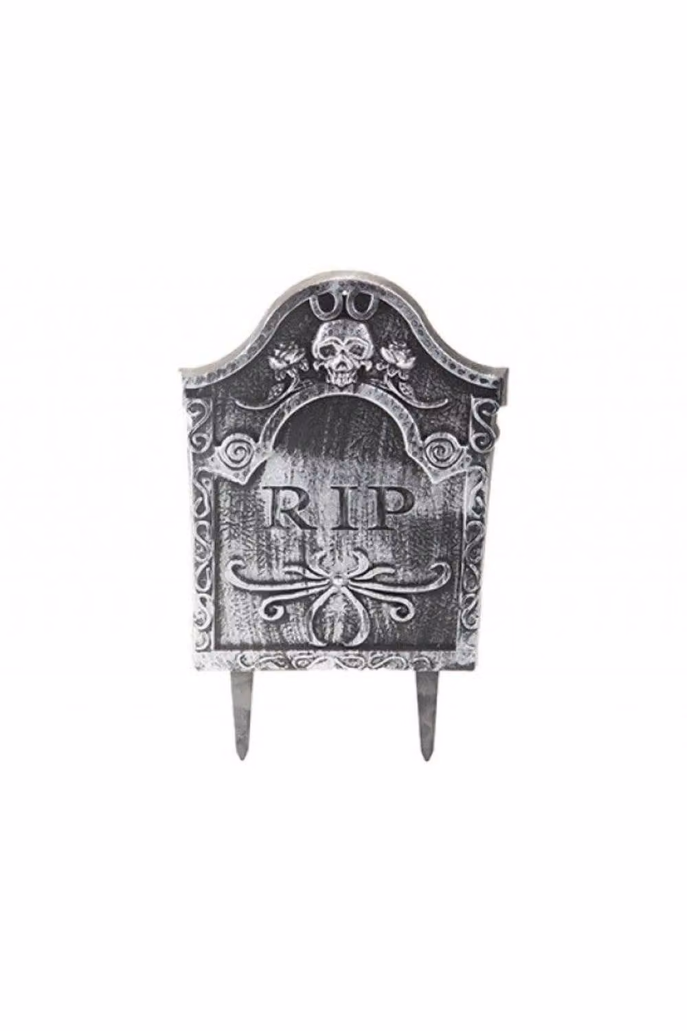 KDMD Grey Plastic Rectangular Tombstones for Halloween Parties, 4 Pack, W/D/H: 24 x 24 x 4.1 cm – 2