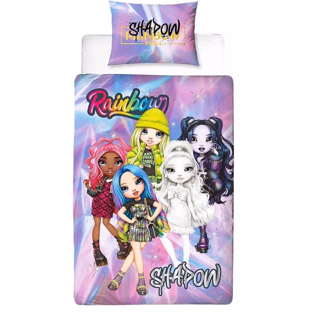 Rainbow High Shadow High Reversible Duvet Set and Pillowcase in Pale Pink, Single, W: 90 cm, L: 200 cm – 2