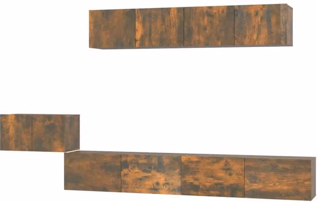 Berkfield Home 5 Piece Smoked Oak TV Cabinet Set in Brown
