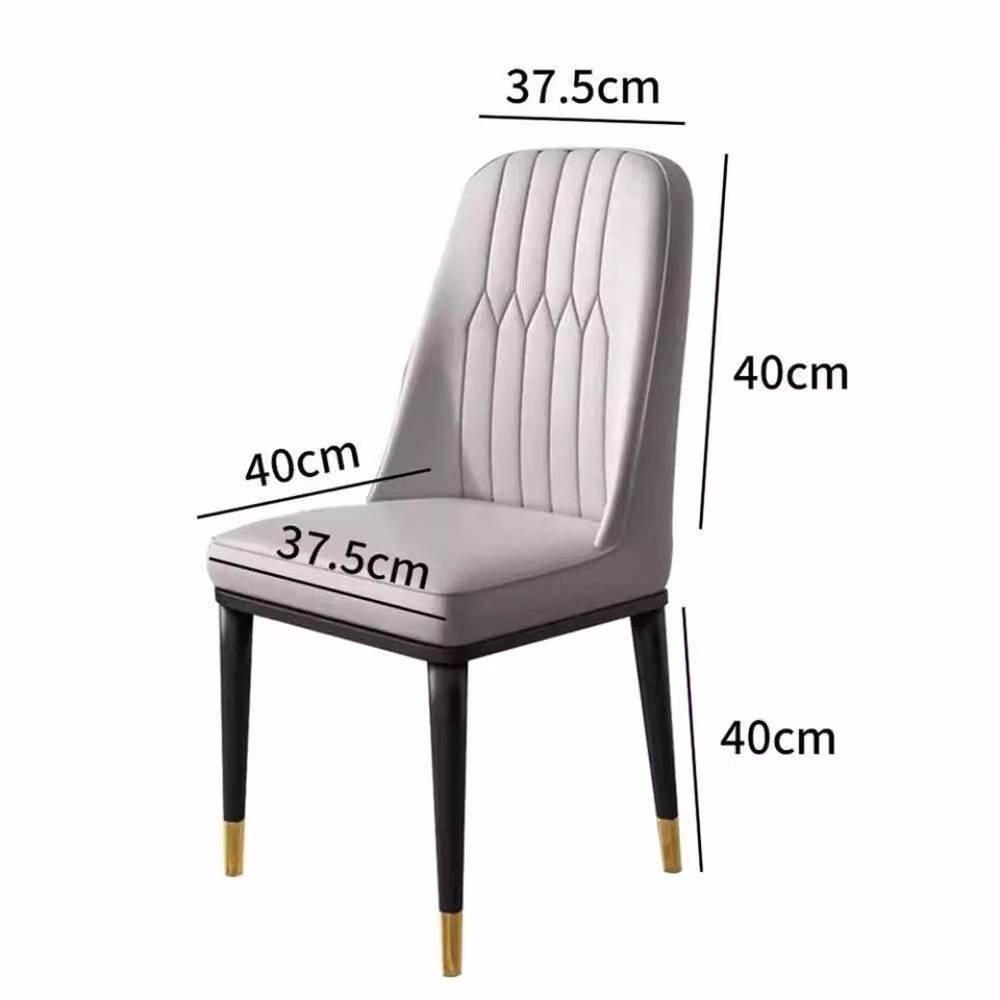 FLAVORA Set of 2 Grey Faux Leather Modern Dining Chairs – 2