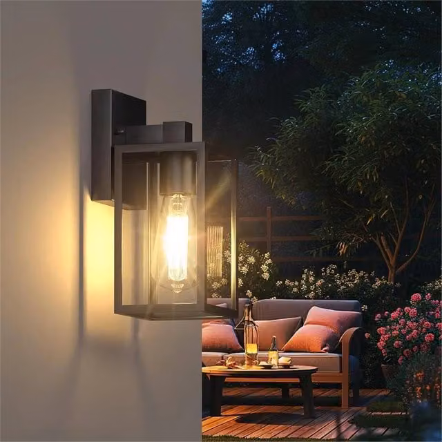 SPETLEK Modern Black Aluminium Outdoor Wall Lantern for Garden and Porch – 1