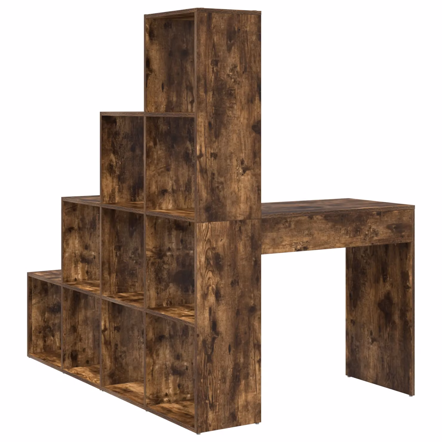 Berkfield Home Modern Corner Desk with Storage Shelf in Smoked Oak Brown, W/D/H: 149.5 x 101.5 x 149.5 cm – 4