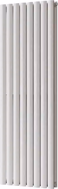 UK Radiators Omeara White Elliptical Tube Vertical Designer Radiator, H: 140 cm, W: 46.4 cm