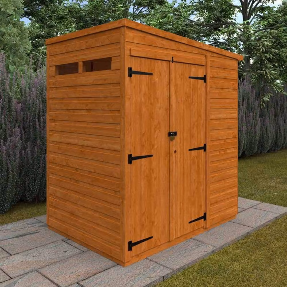 Buttercup Farm 4x6 Flex Pent Security Double Door Wooden Chicken Coop in Burnt Orange, W: 175 cm, D: 123.8 cm, H: 203 cm – 2