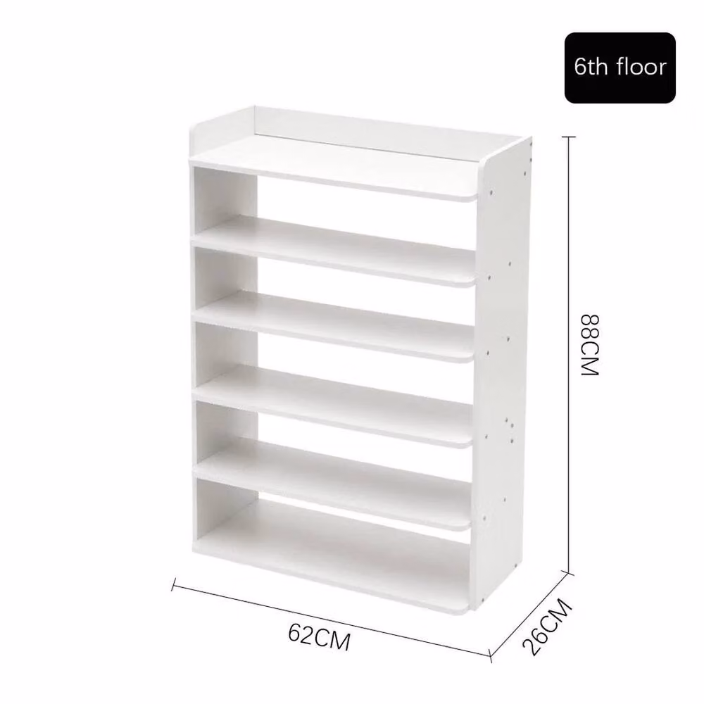 KORVIXA 6 Tier Shoe Rack Organiser in White, W: 50 cm, H: 88 cm, D: 50 cm – 2