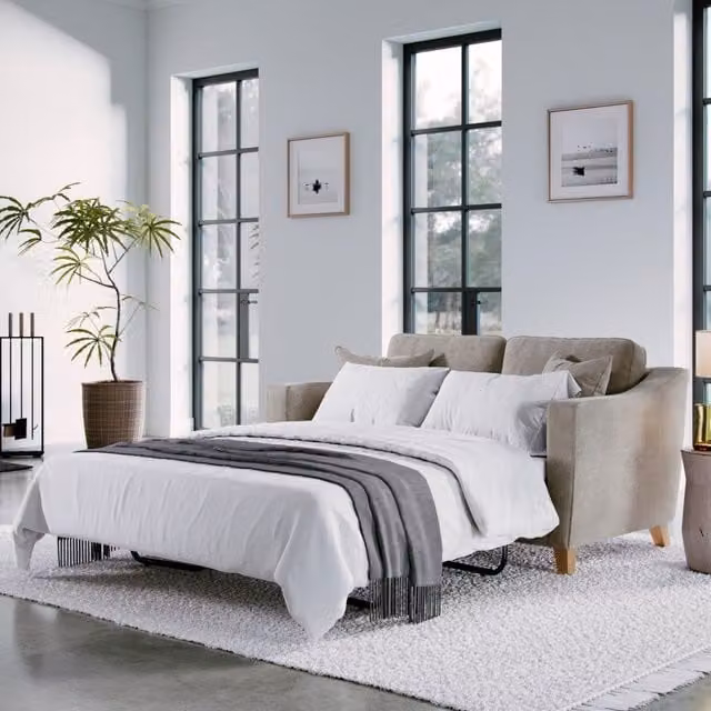The Great Sofa Company Jackson Chenille 2 Seater Sofa Bed in Sand – 1