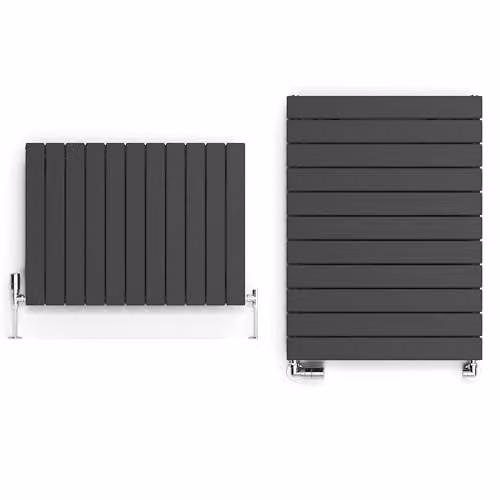Terma Steel Wall Mounted Radiator in Anthracite Grey, H x W: 60 x 81 cm