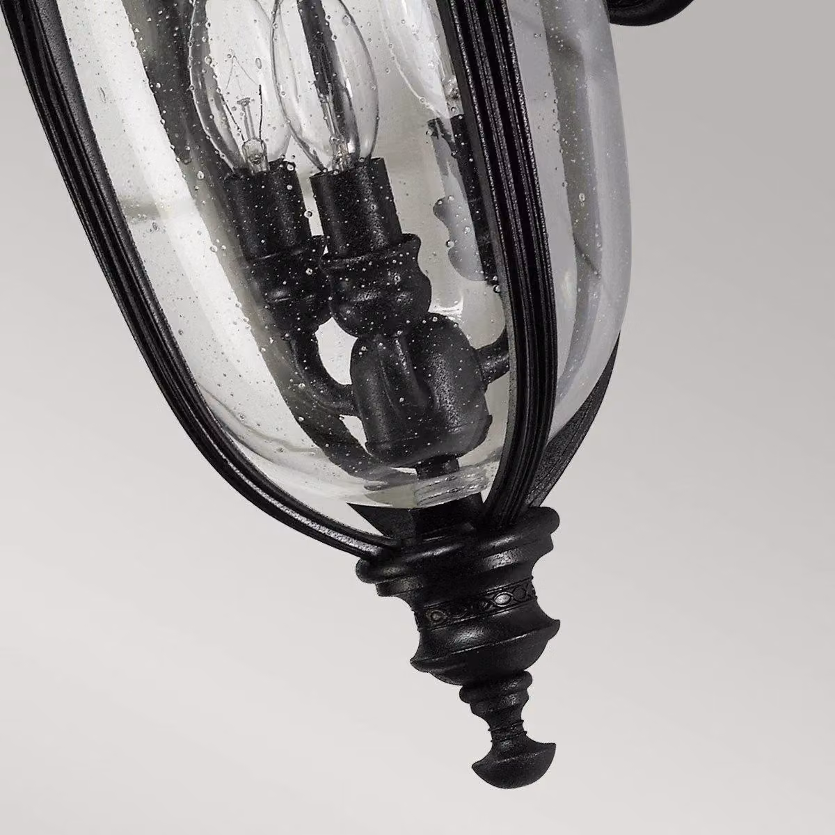 Netlighting English Bridle 3 Light Outdoor Wall Lantern in Black with Transparent Glass, IP44 Rated, E14 – 3