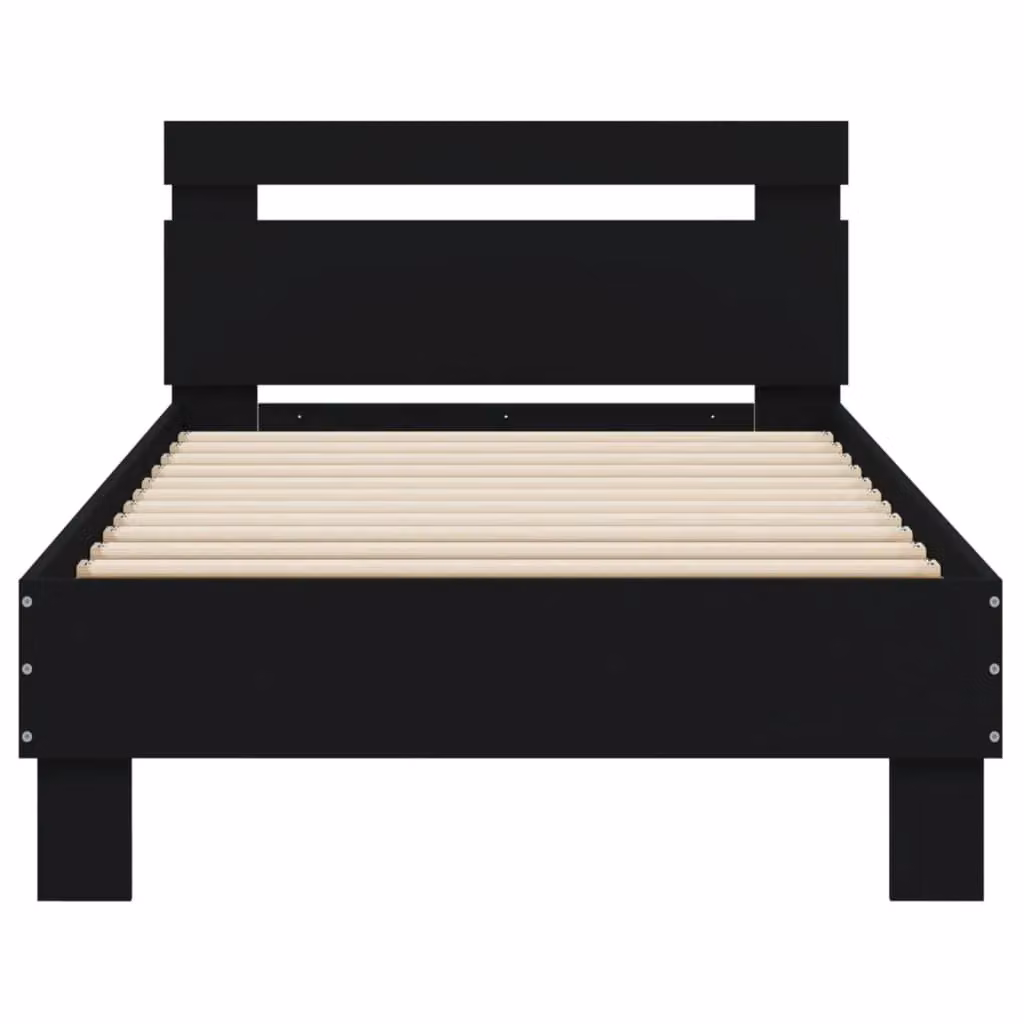 Berkfield Home Modern Bed Frame with Headboard in Black, W/D/H: 90 x 200 cm – 3