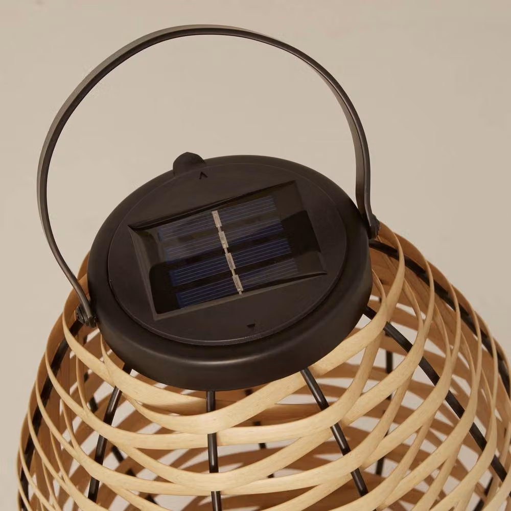 Lighting Collection Boheme Glow Solar LED Outdoor Lantern in Brown – 3