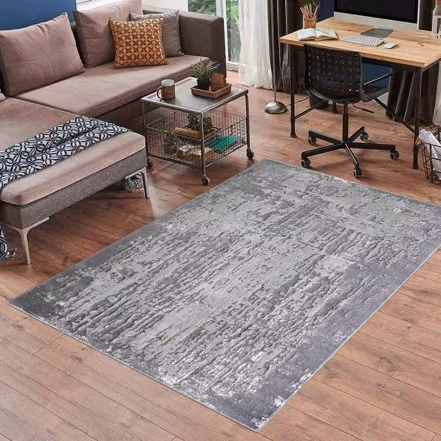 Desire Rugs Modern Abstract Grey Rectangular Area Rug W: 80 cm, L: 150 cm