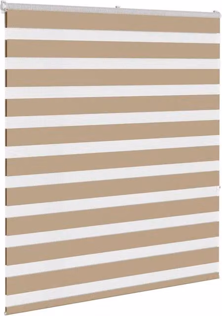 Berkfield Home Elegant Zebra Blind in Sand and Brown, W: 120 cm, H: 150 cm