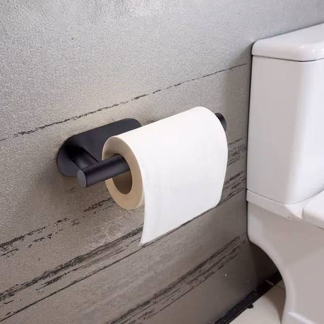 Garden Sanctuary Black Stainless Steel Wall Mounted Toilet Paper Roll Holder – 1