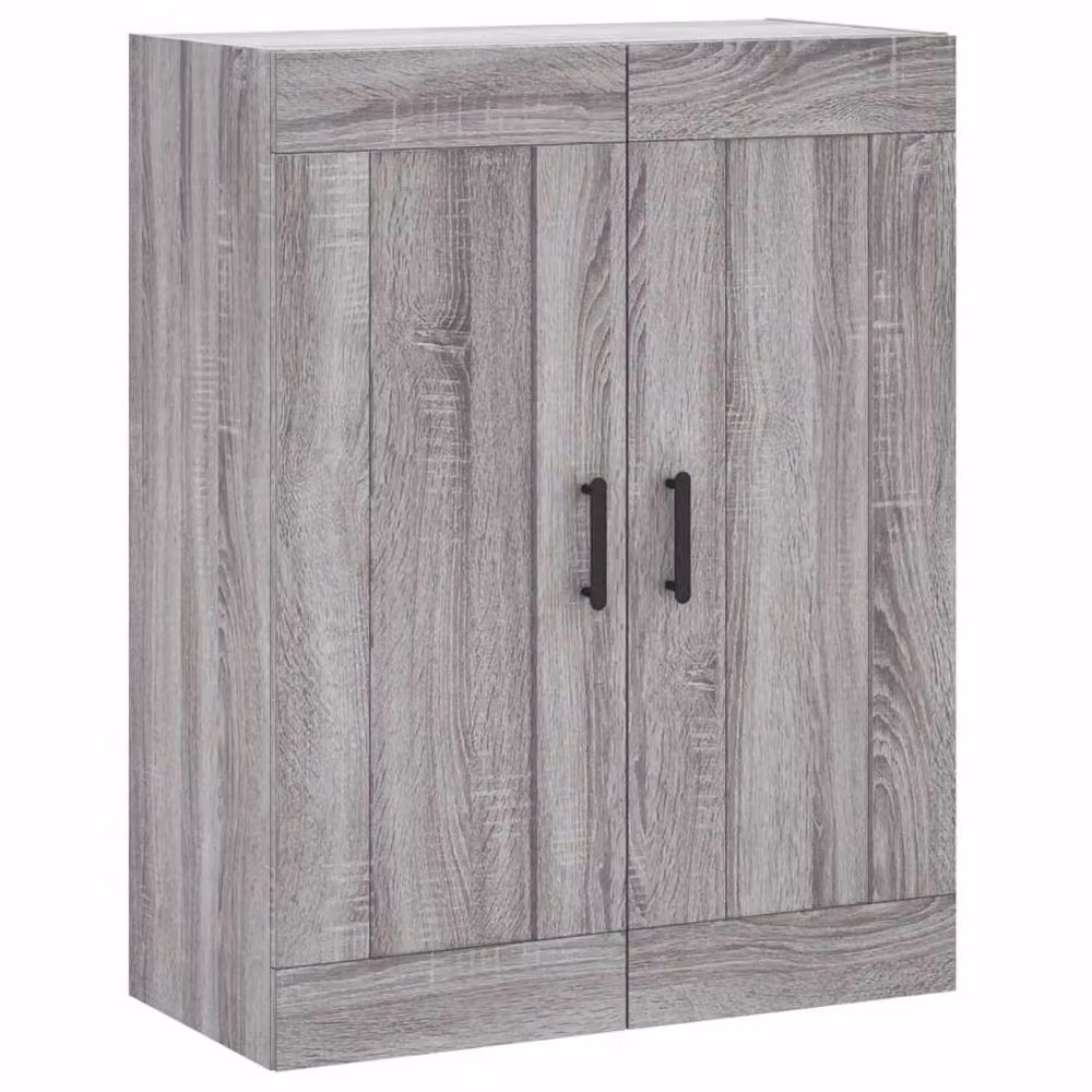 Berkfield Home Wall Mounted Grey Sonoma Cabinet with Hinged Doors and Internal Shelves, W: 69.5 cm, D: 34 cm, H: 90 cm – 2